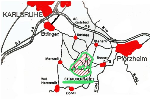 �bersicht um Straubenhardt